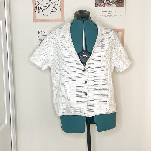 White Knit Free People Beach Sweater - Picture 1 of 3